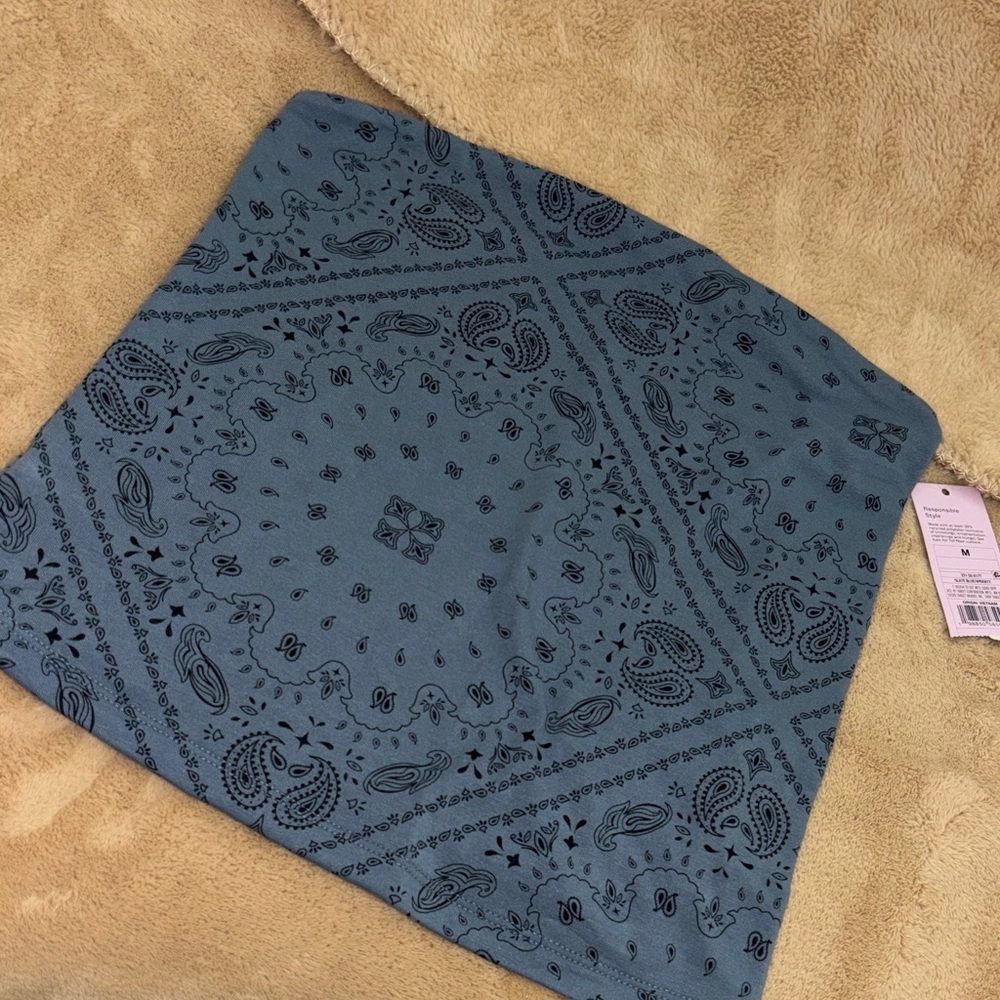 Wild Fable Blue Bandana Print Tube Top